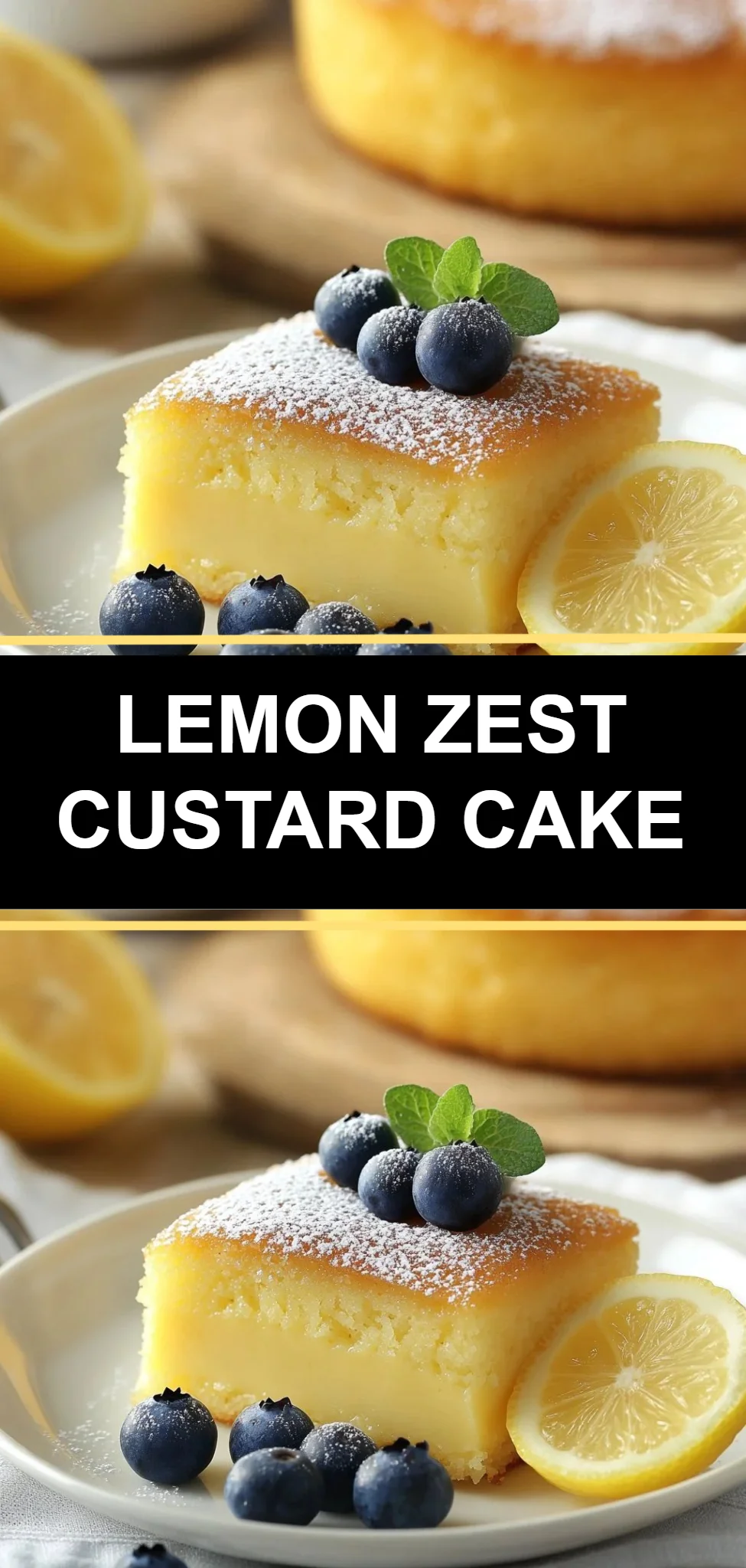 Lemon Zest Custard Cake
