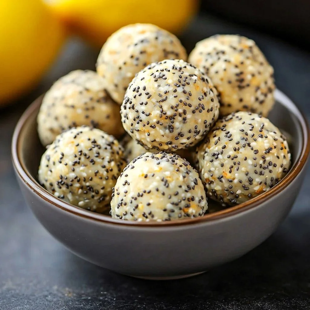Lemon Zest Poppy Seed Energy Bites for a healthy snack