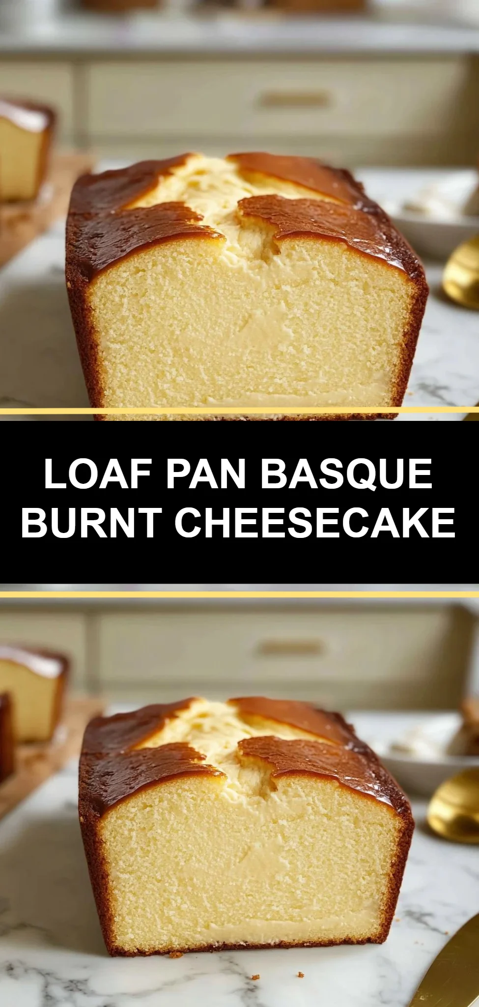Loaf Pan Basque Burnt Cheesecake