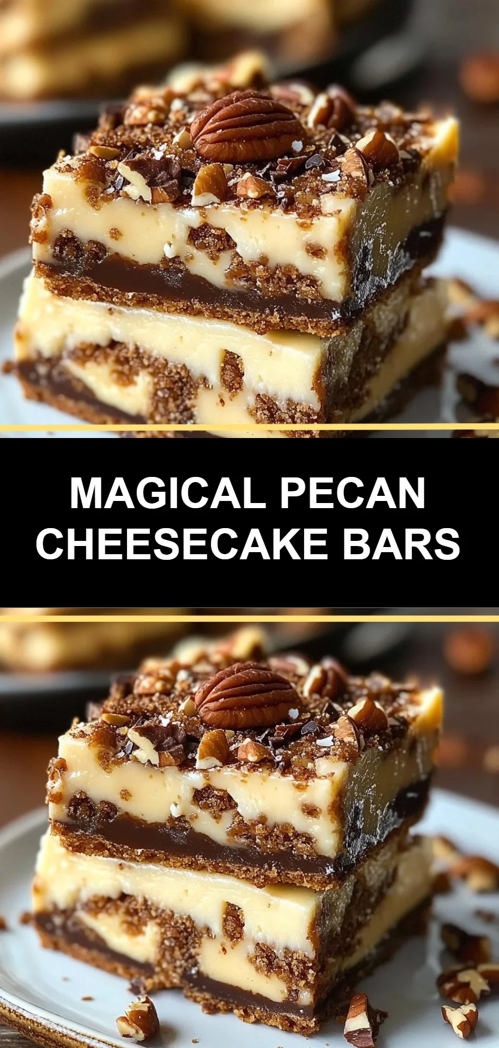 Magical Pecan Cheesecake Bars