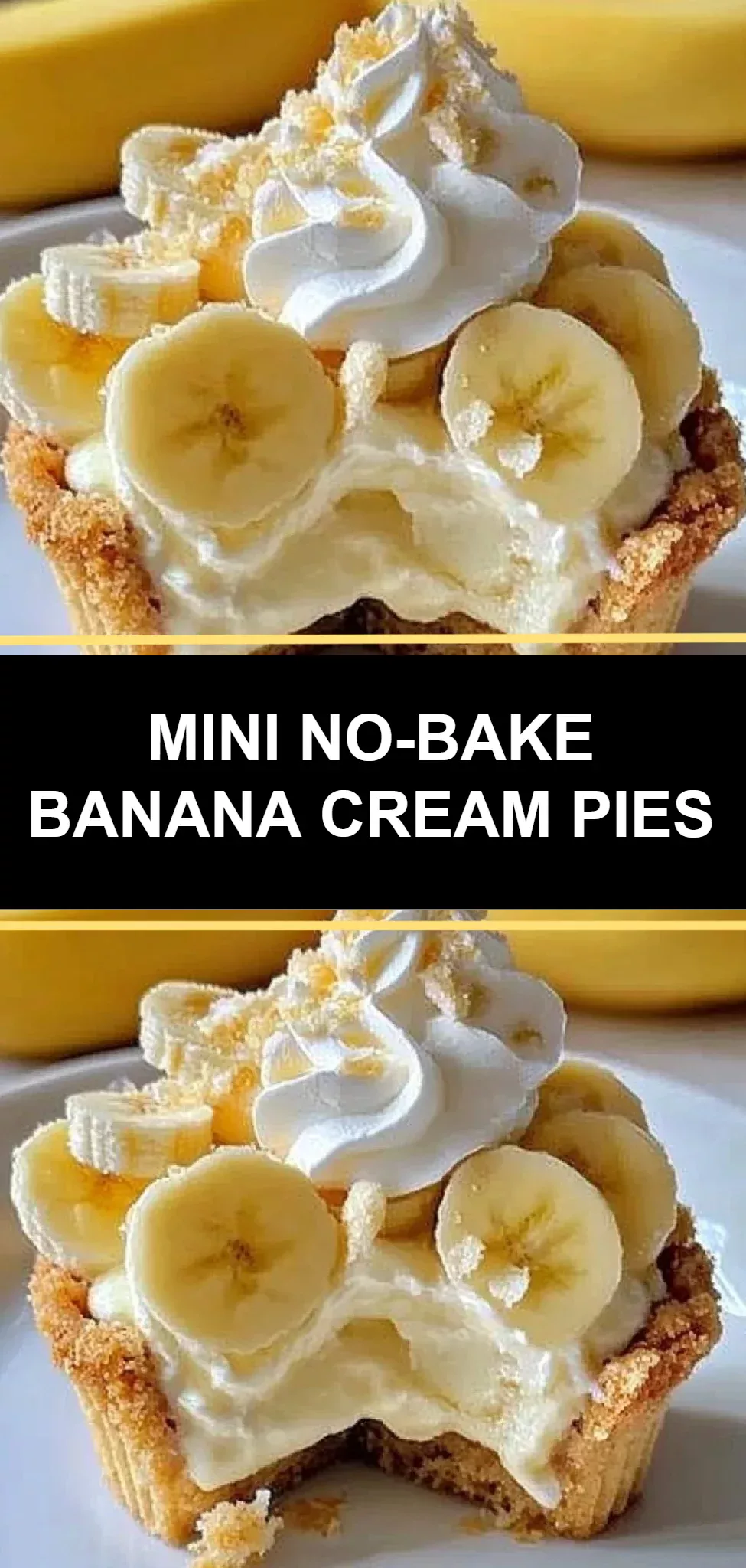 Mini No-Bake Banana Cream Pies