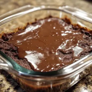 Decadent molten fudge chocolate pudding cake served on a white plate