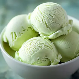 Delicious Mountain Dew ice cream served in a bowl with a colorful background.