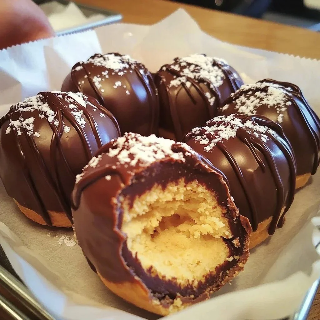 Delicious no-bake peanut butter eggs ready to be served.