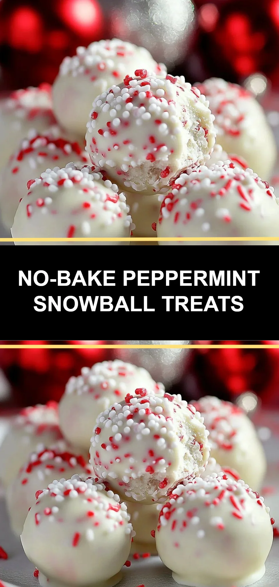 No-Bake Peppermint Snowball Treats