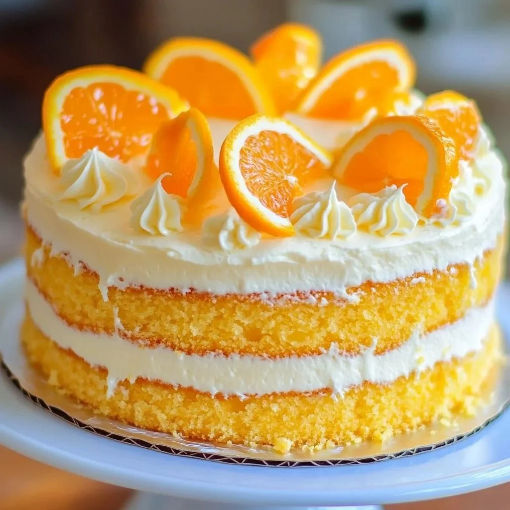 Delicious Orange Creamsicle Cake Delight with vibrant colors and creamy frosting