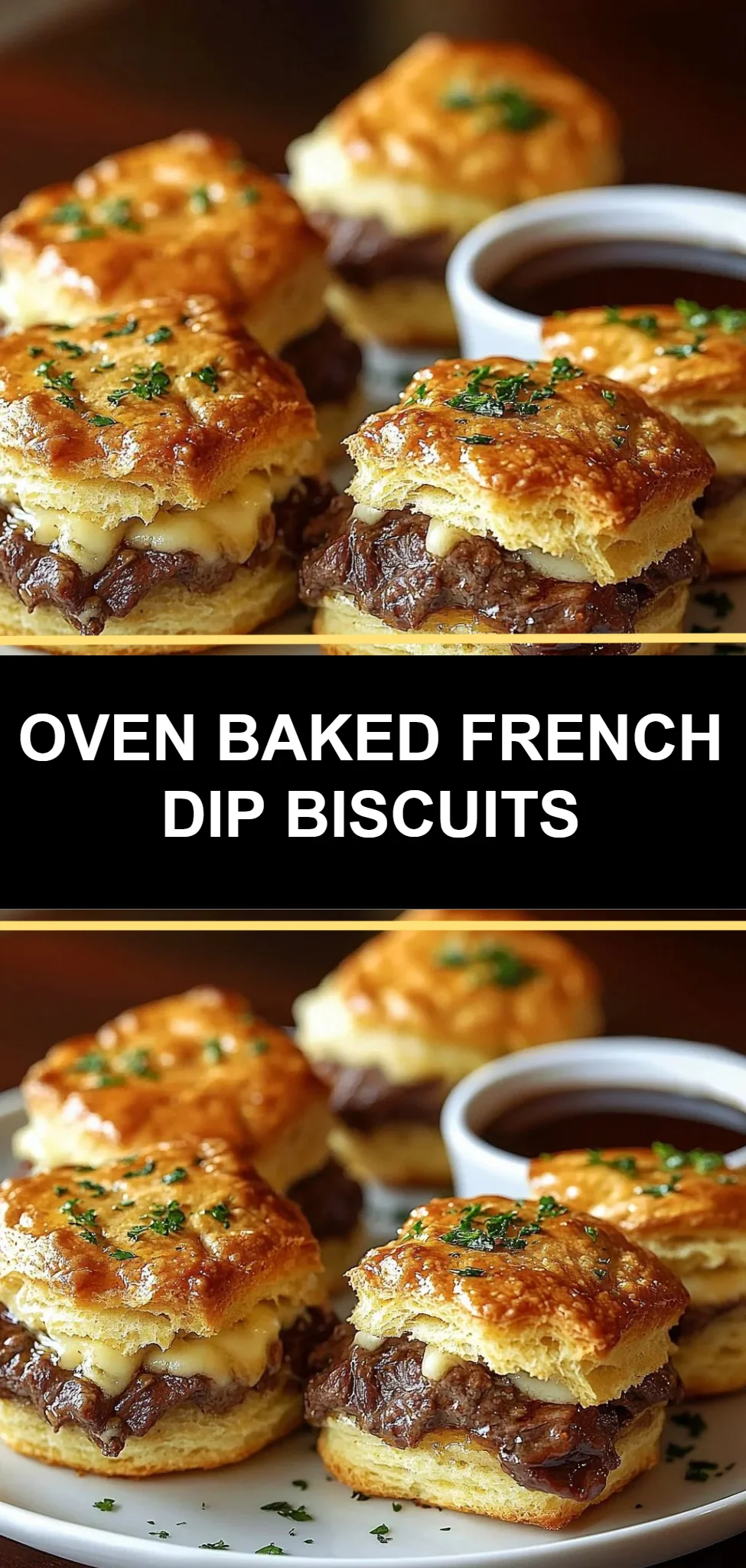 Oven Baked French Dip Biscuits