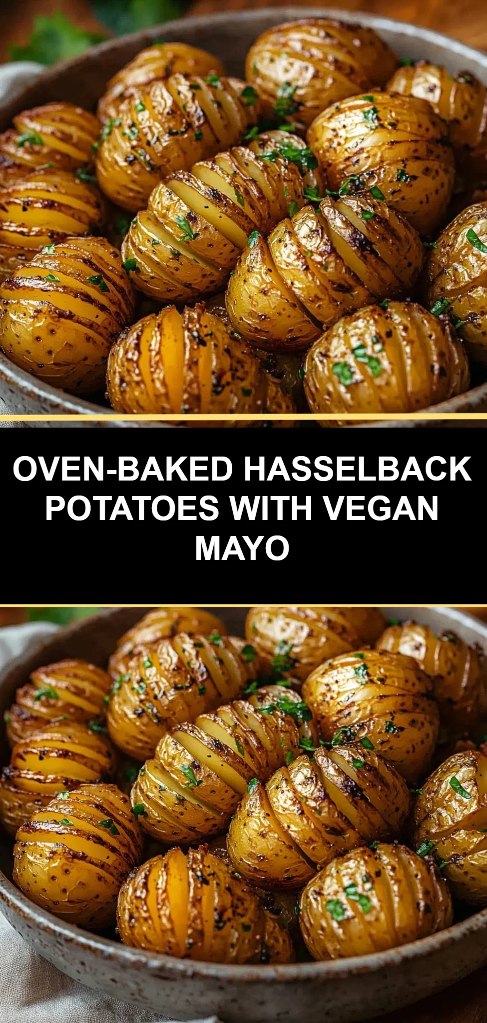 Oven-Baked Hasselback Potatoes with Vegan Mayo