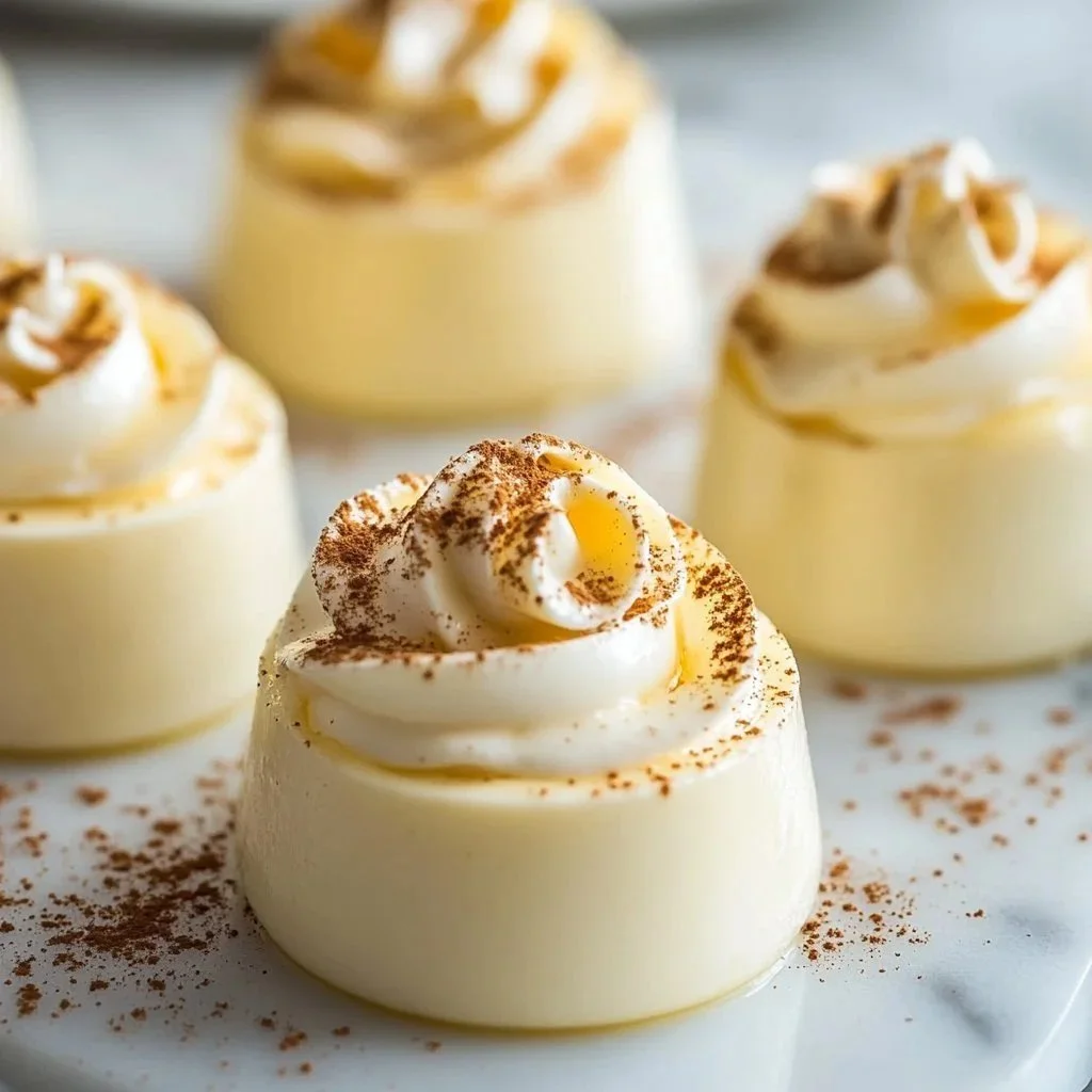 Delicious Panna Cotta with Eggnog served in elegant dessert cups.