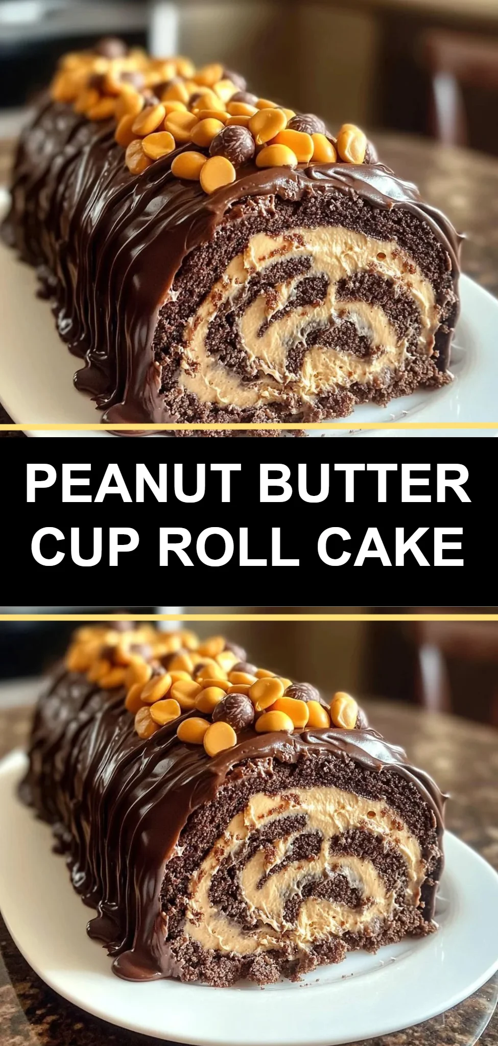 Peanut Butter Cup Roll Cake
