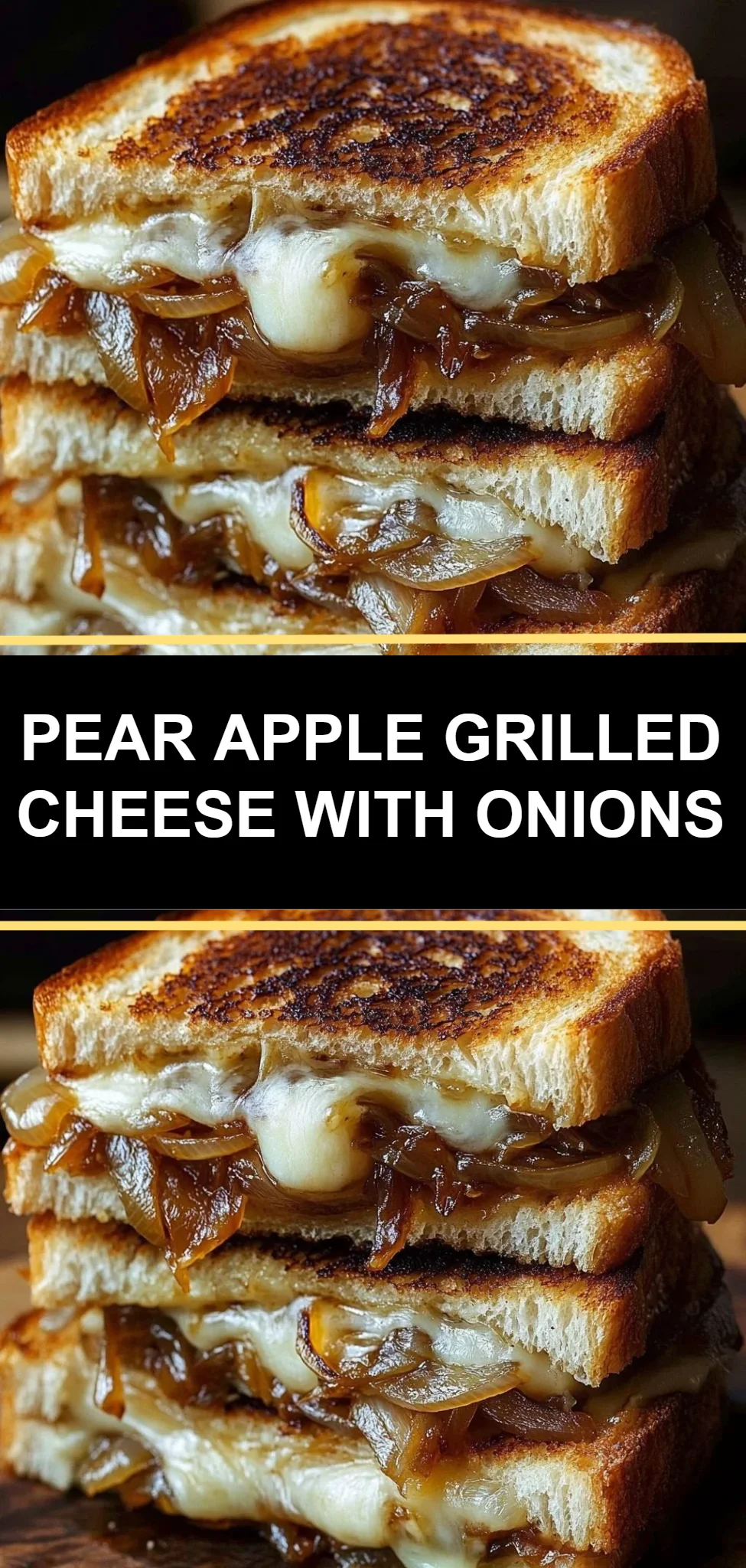 Pear Apple Grilled Cheese with Onions