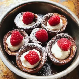 Petite chocolate dutch baby bites served on a plate