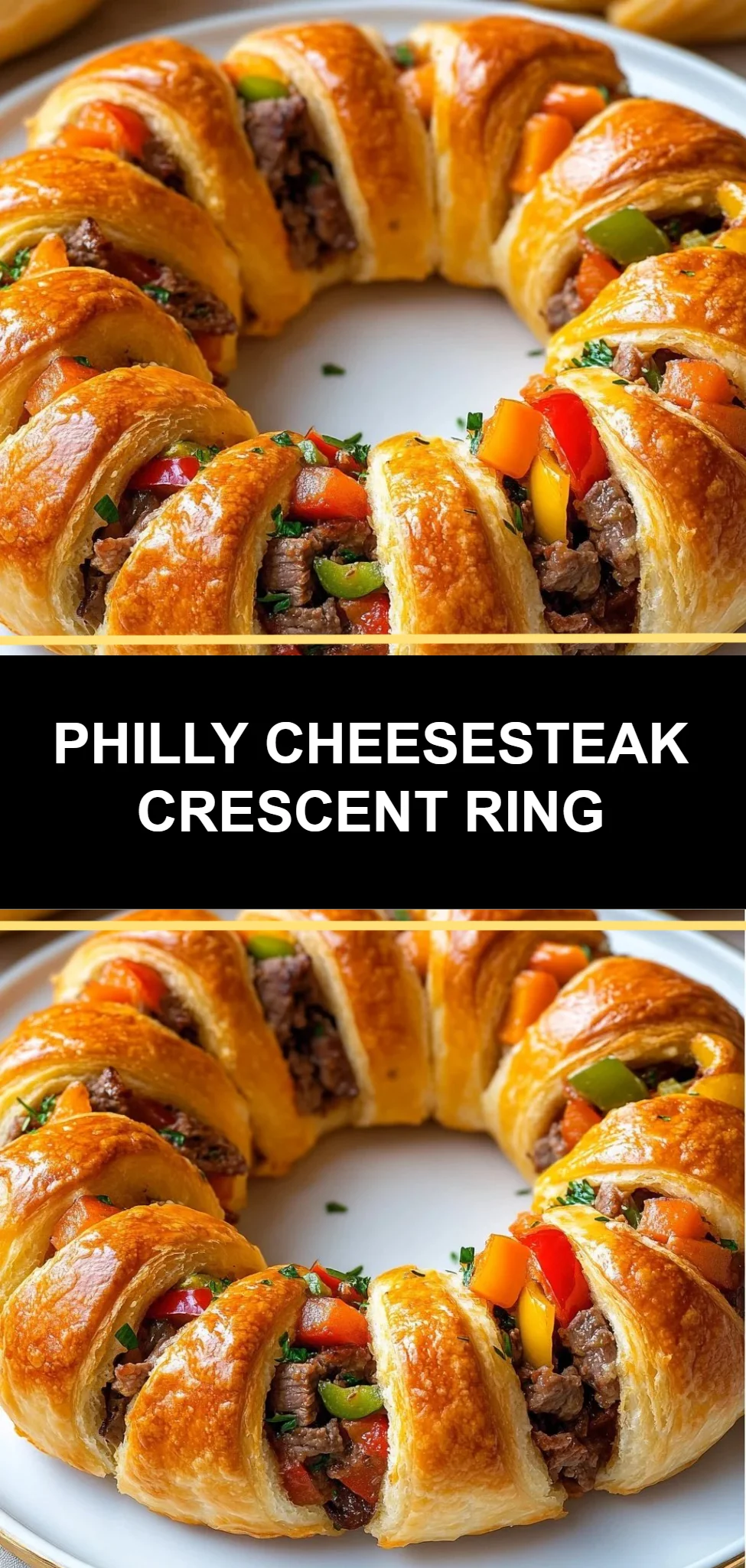 Philly Cheesesteak Crescent Ring