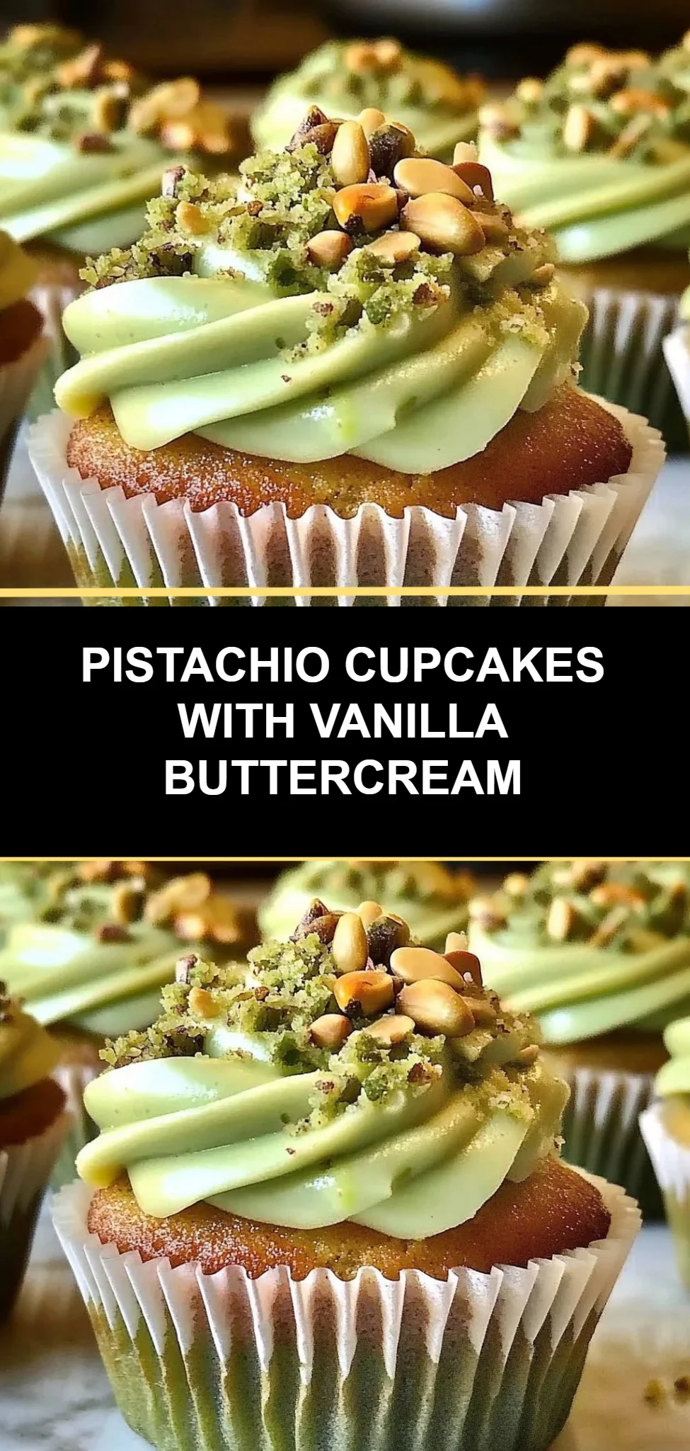 Pistachio Cupcakes with Vanilla Buttercream
