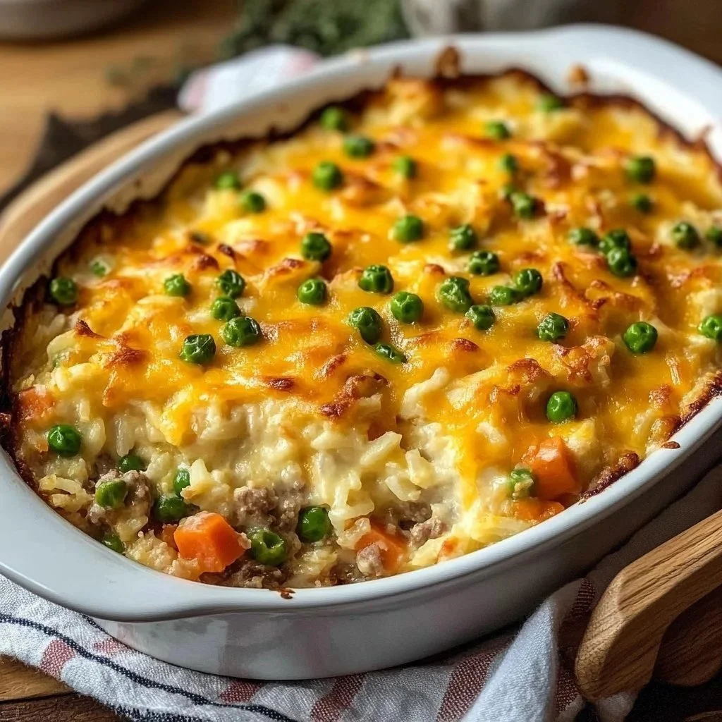 Delicious quick five-ingredient casserole ready to serve.