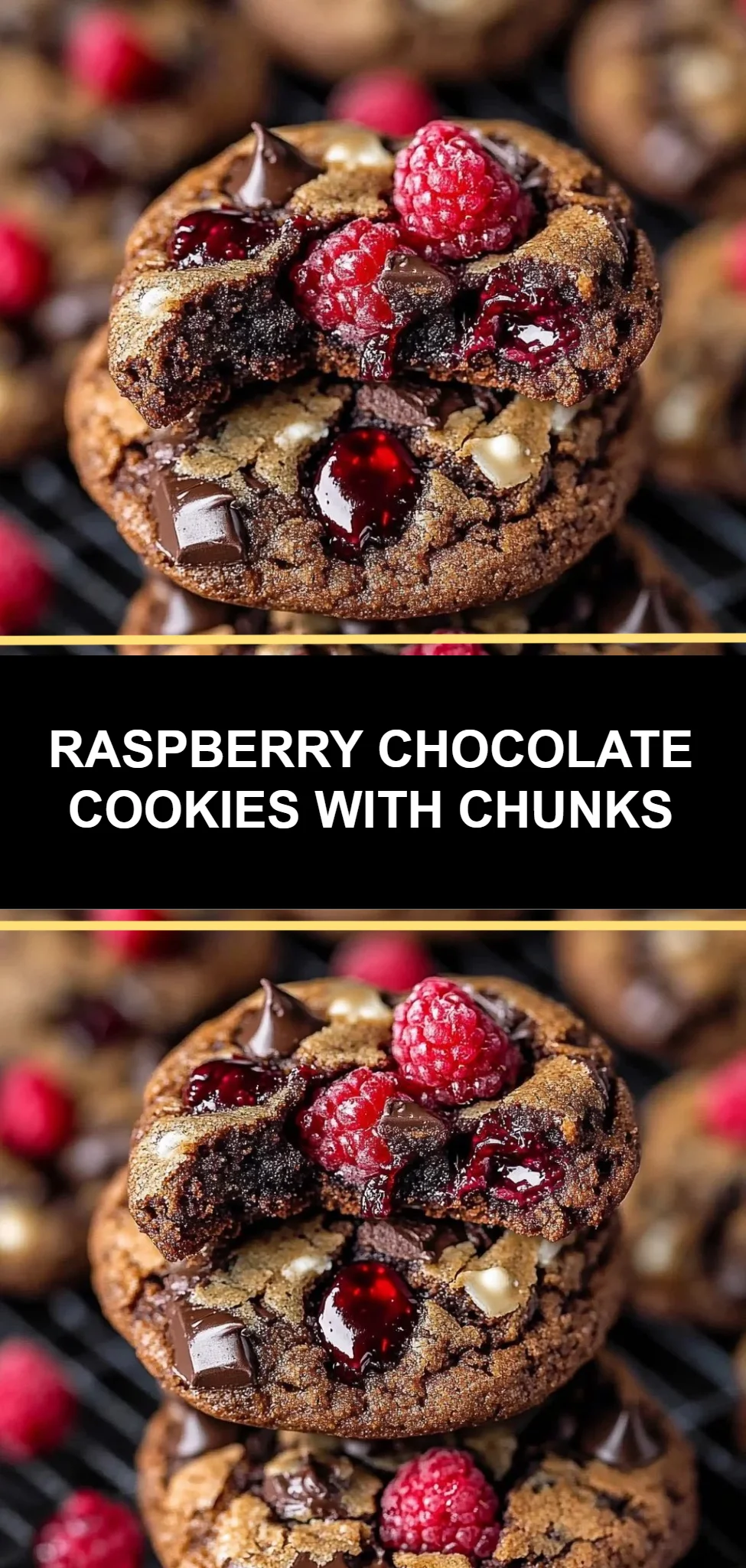 Raspberry Chocolate Cookies with Chunks