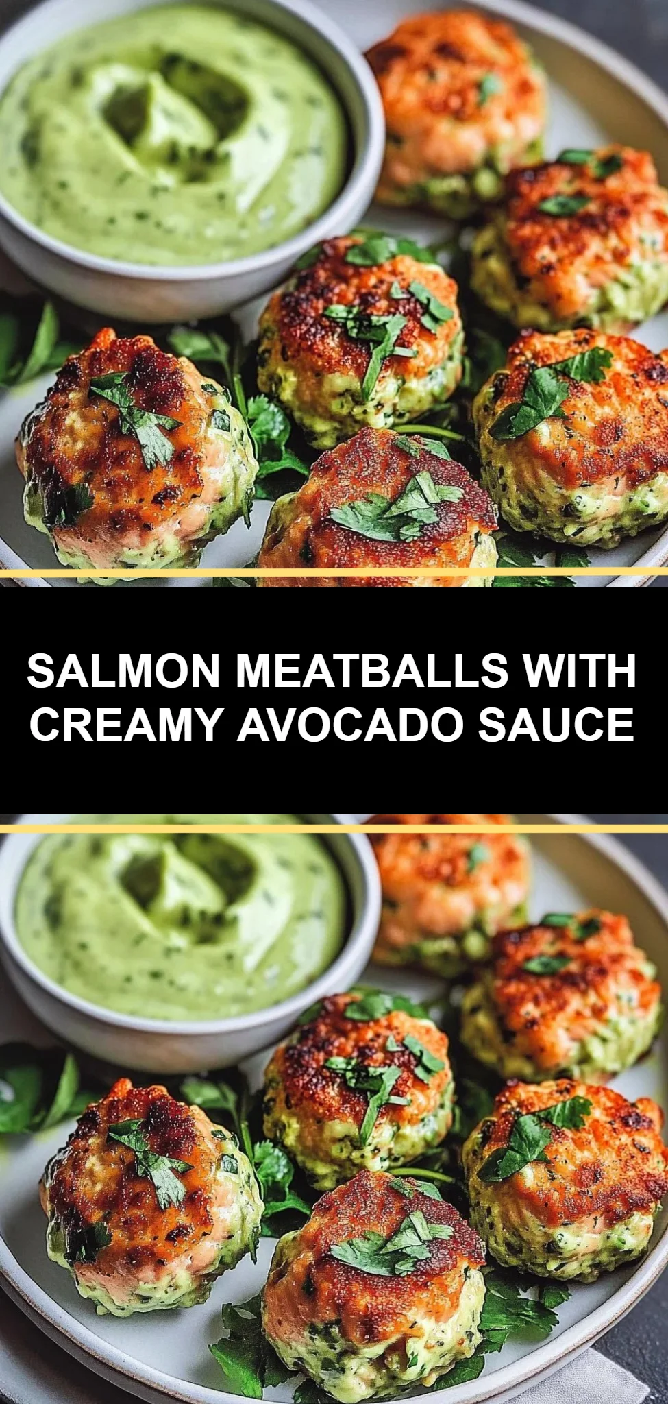 Salmon Meatballs with Creamy Avocado Sauce