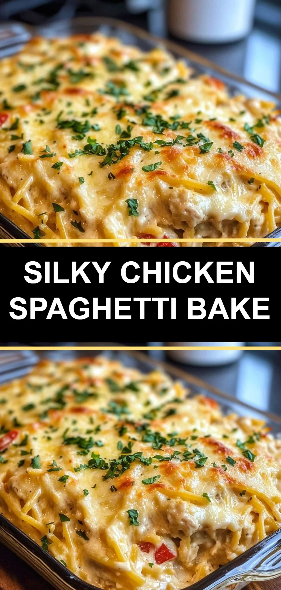 Silky Chicken Spaghetti Bake