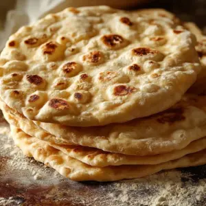 Homemade flatbread made from simple ingredients