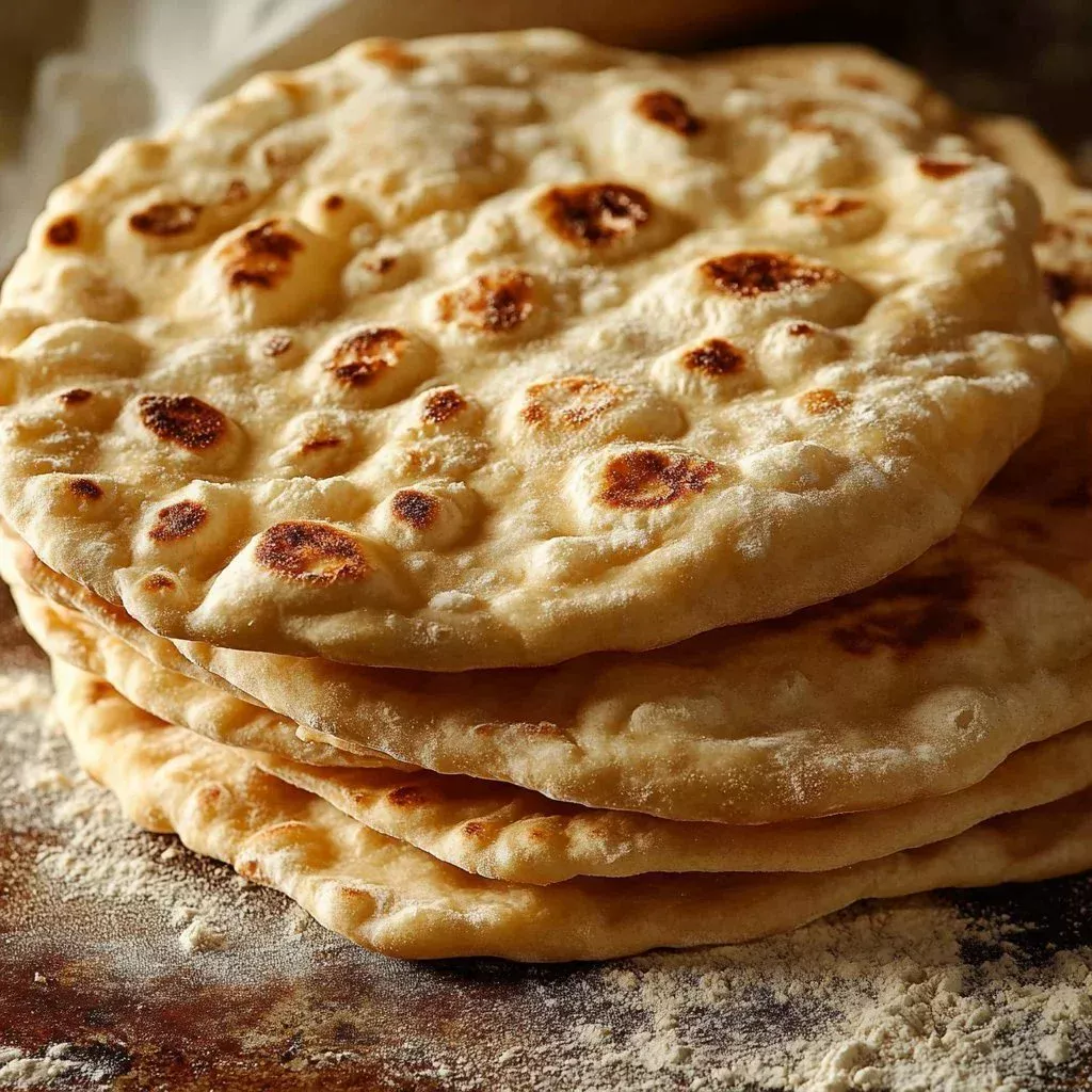 Homemade flatbread made from simple ingredients