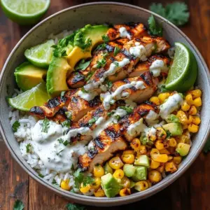 Smoky Street Corn Chicken Bowls with corn, chicken, and spices in a bowl