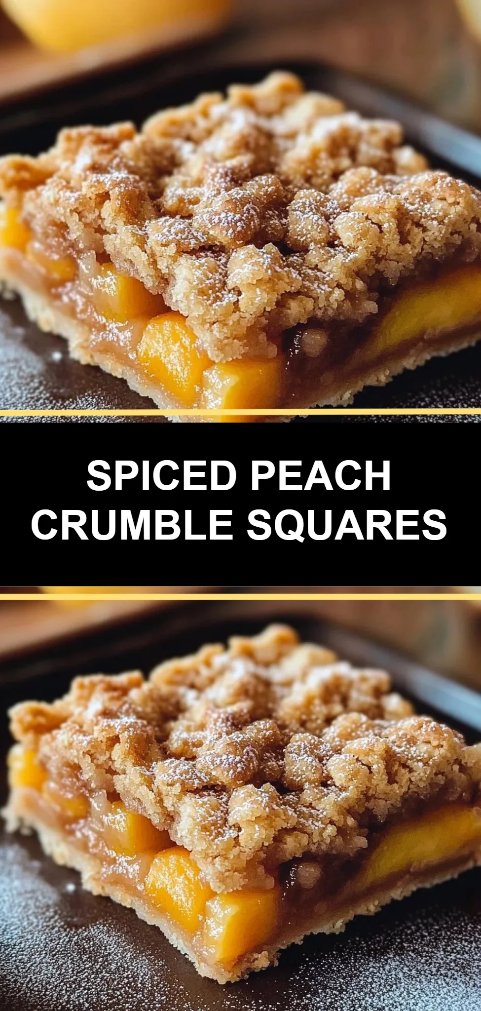 Spiced Peach Crumble Squares