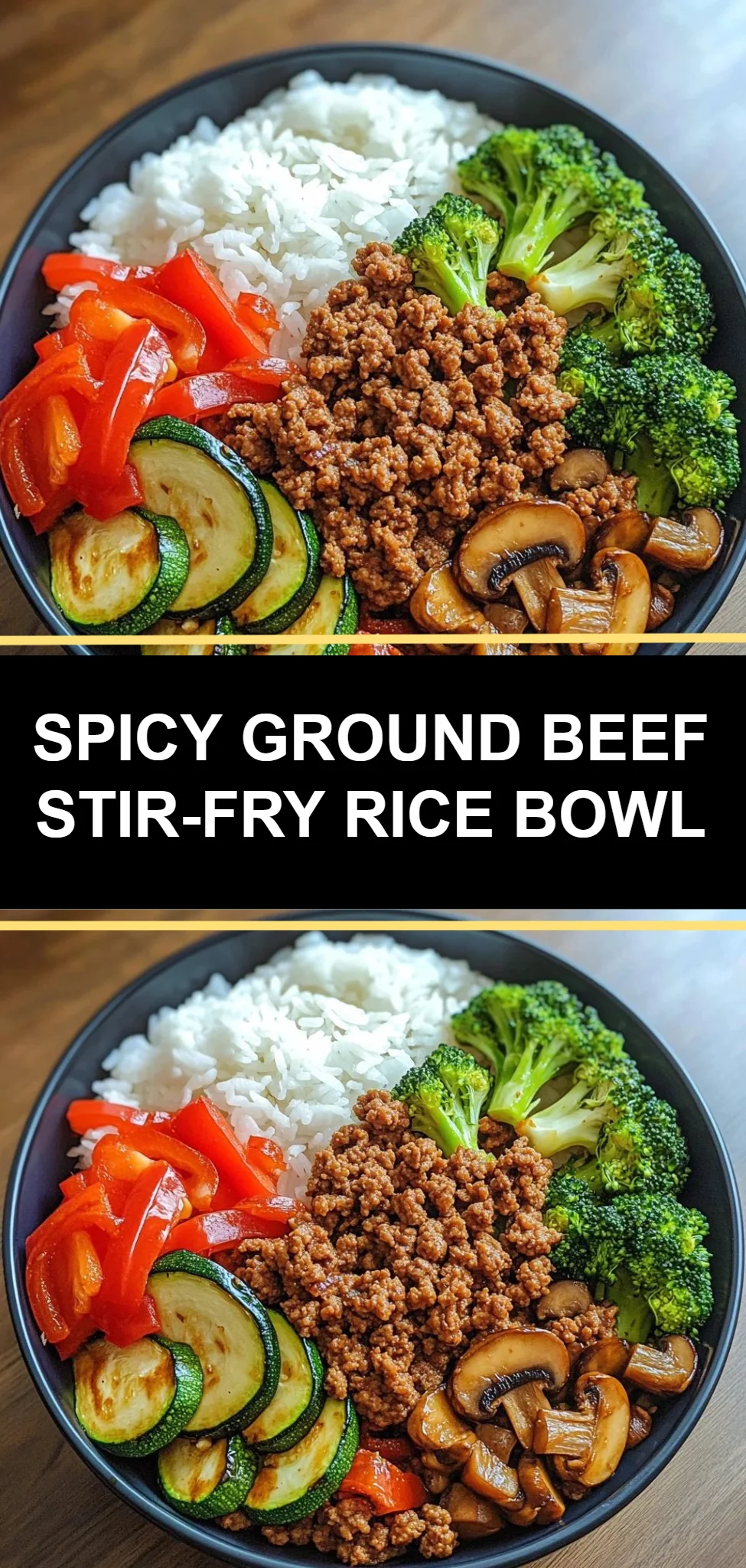 Spicy Ground Beef Stir-Fry Rice Bowl