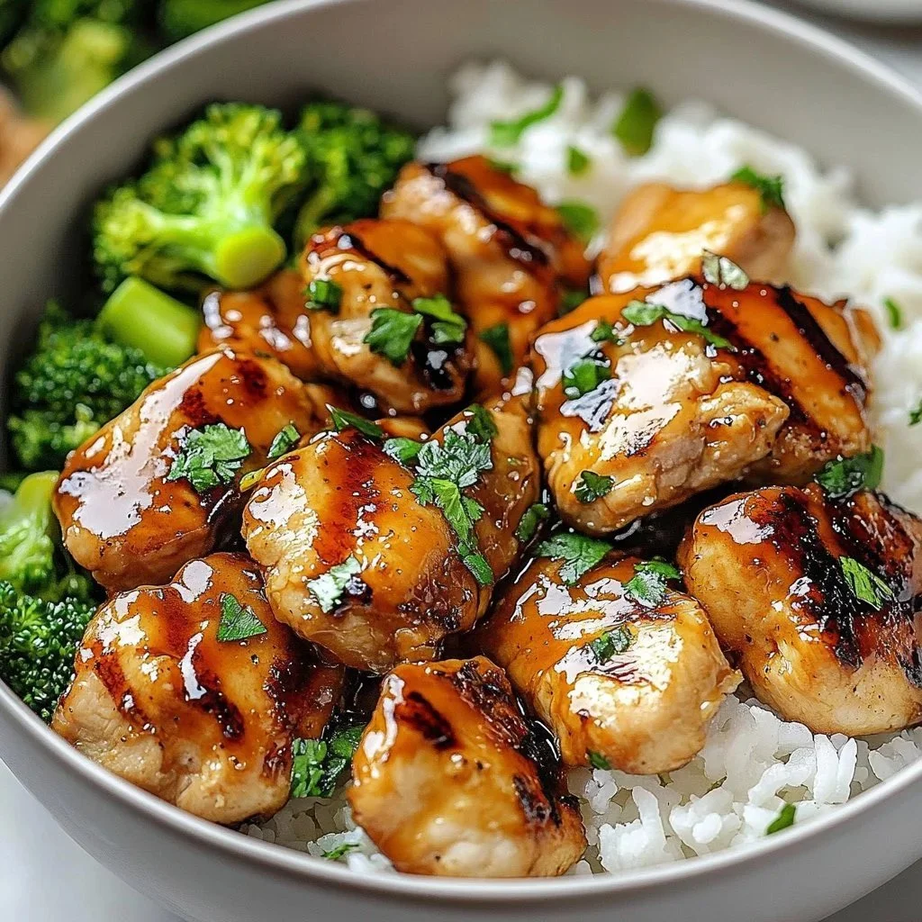 Spicy Honey Chicken Bowl with colorful vegetables served in a bowl.