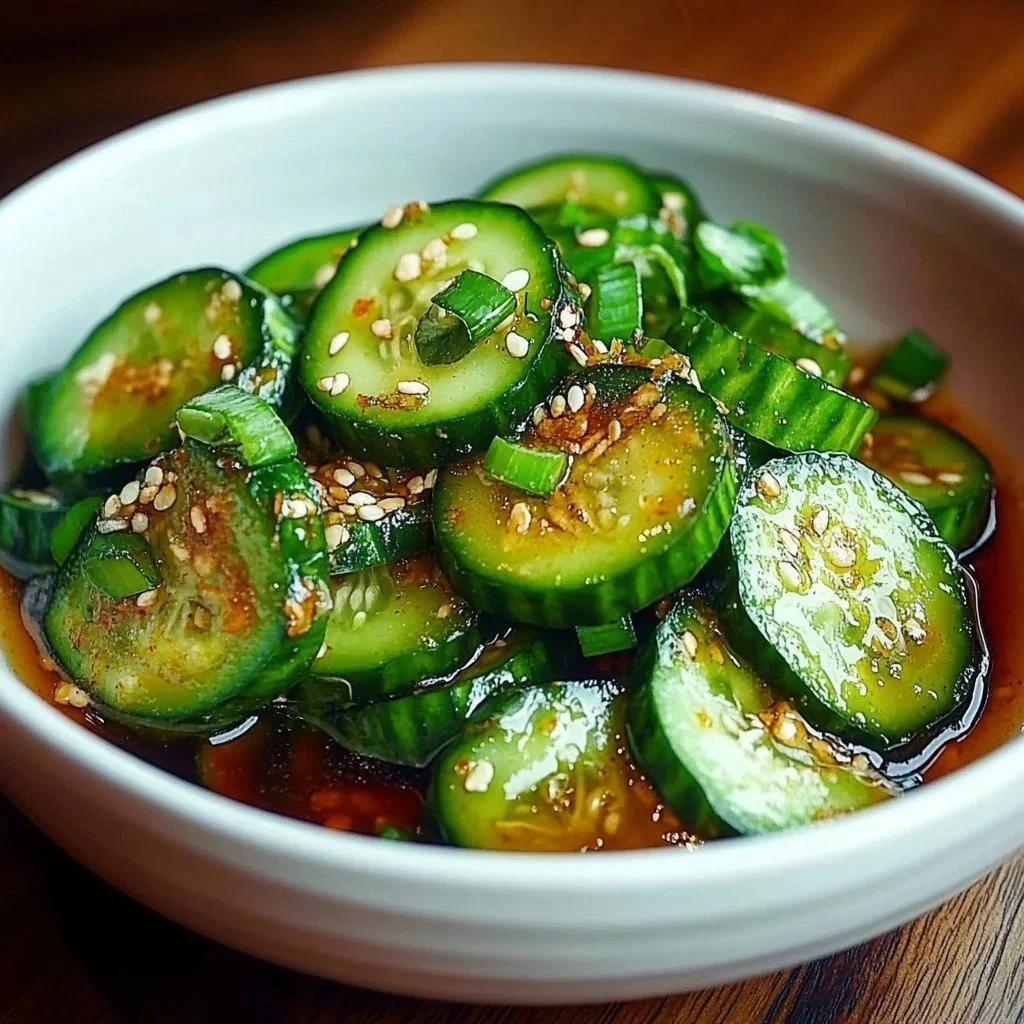 Spicy Mexican-style marinated cucumbers in a vibrant bowl