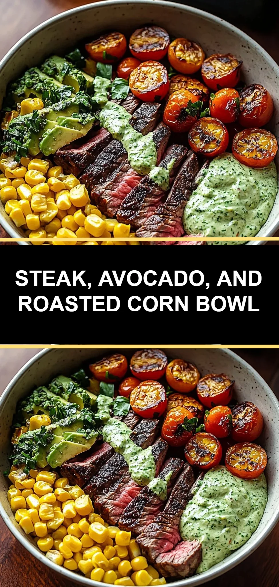 Steak, Avocado, and Roasted Corn Bowl