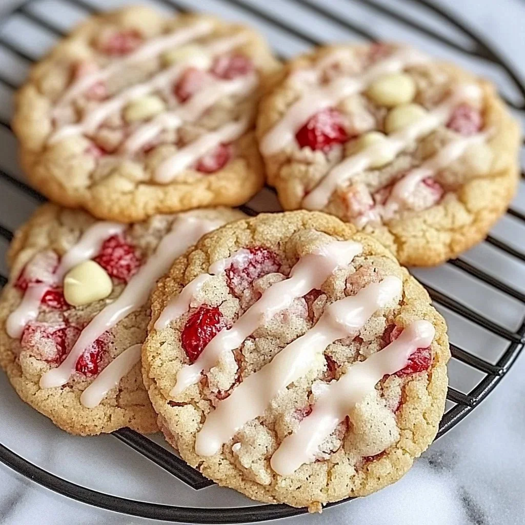 Delicious strawberry crunch cookies with a crunchy topping and fruity flavor