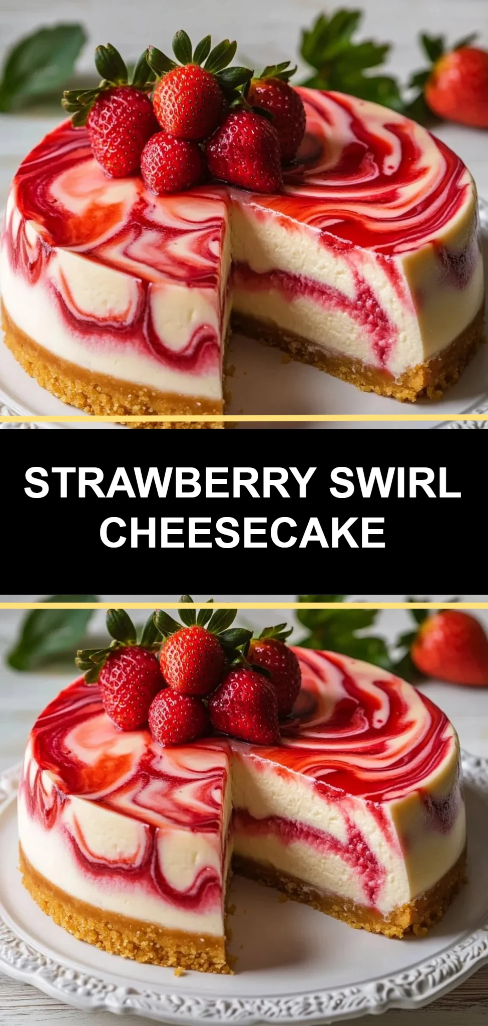 Strawberry Swirl Cheesecake