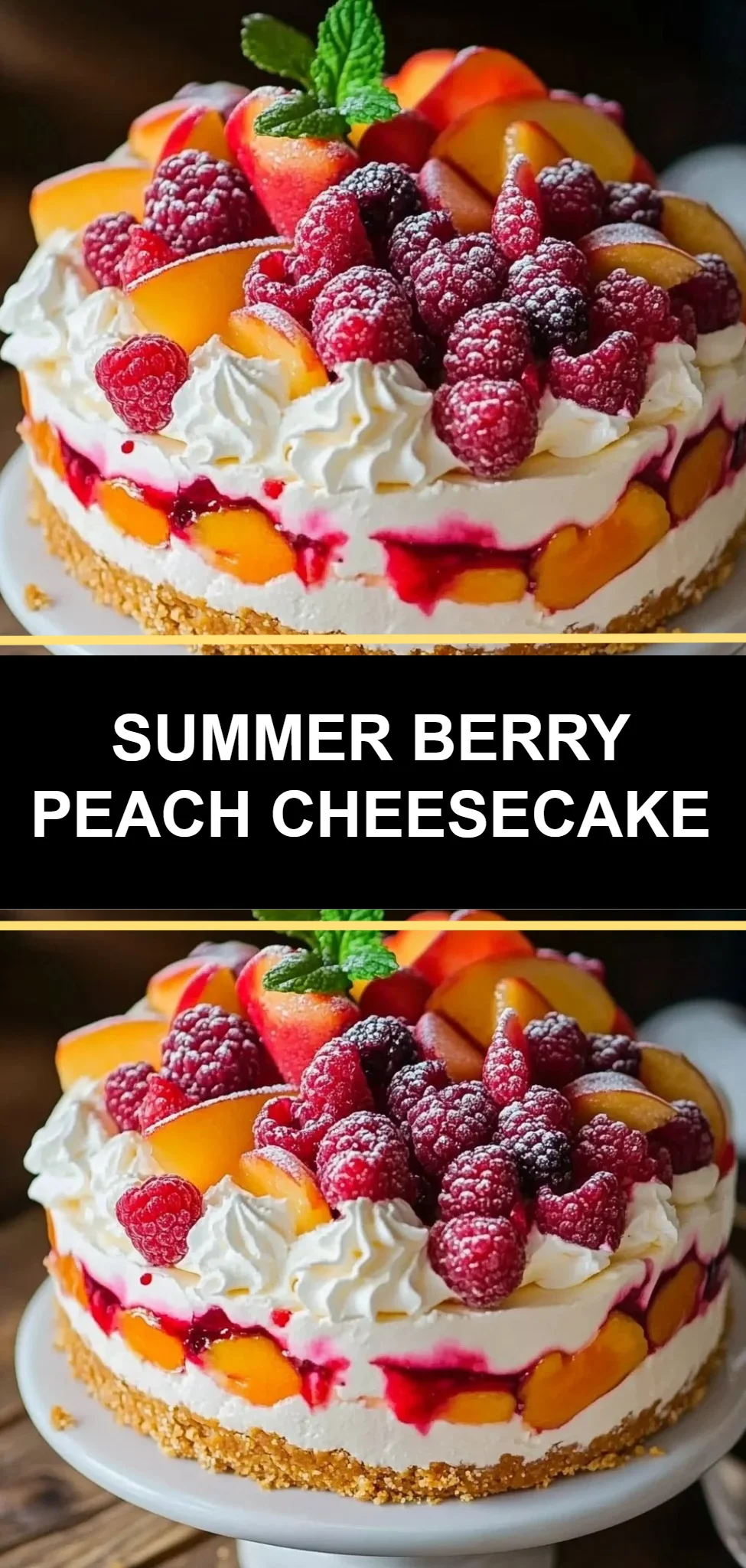 Summer Berry Peach Cheesecake