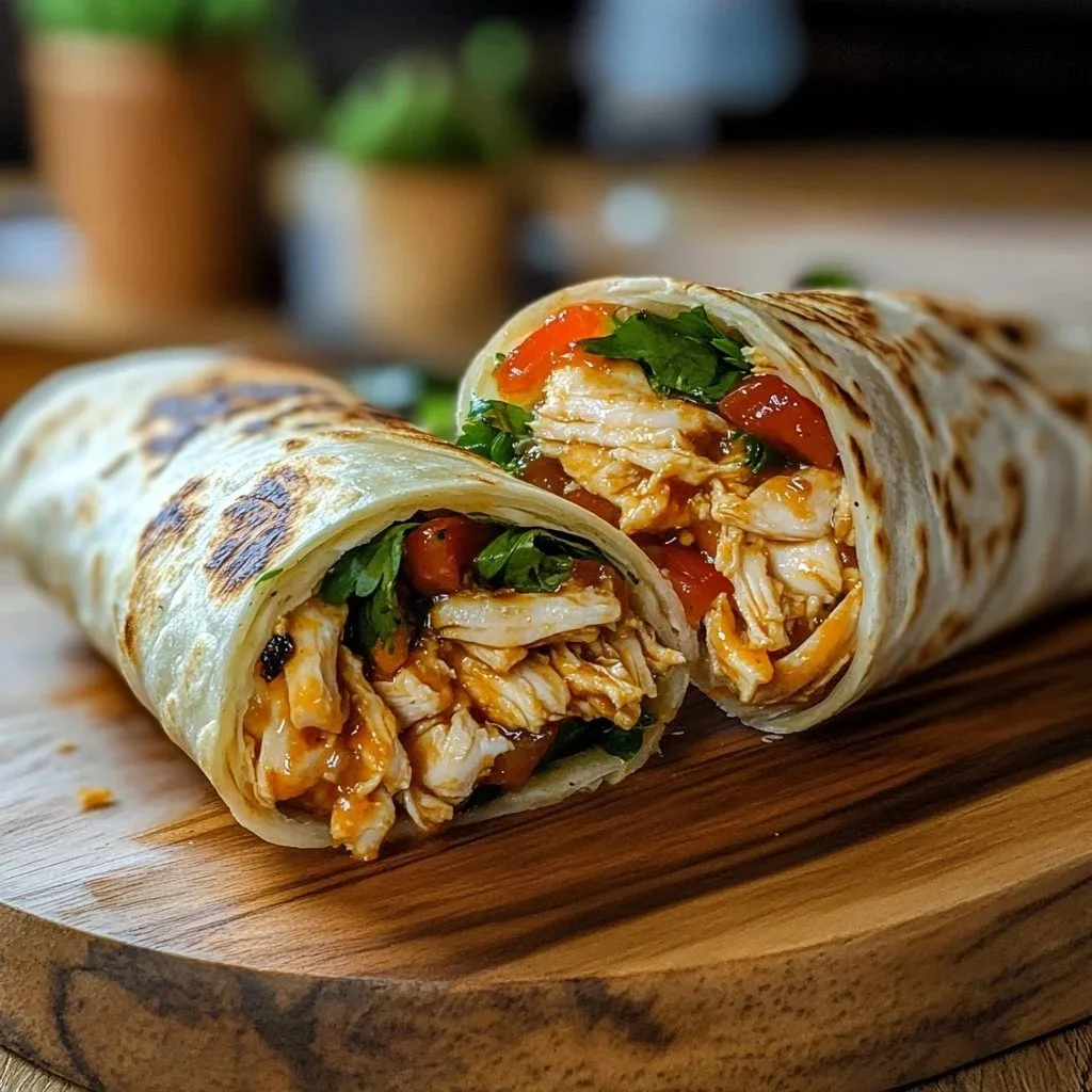 Sweet Chili Crispy Chicken Wrap with fresh vegetables and savory sauce