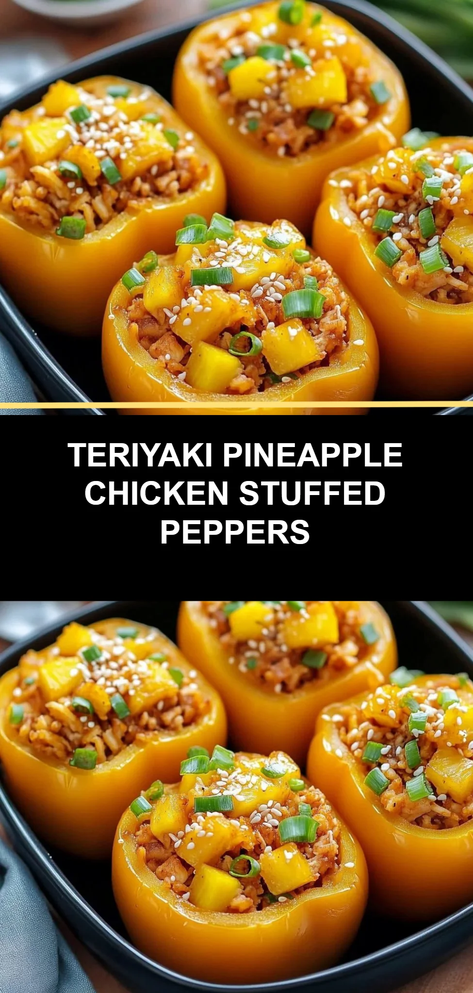 Teriyaki Pineapple Chicken Stuffed Peppers