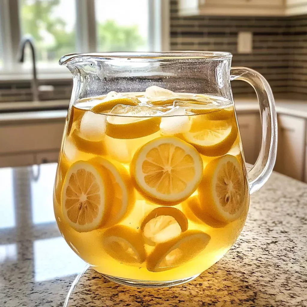 Refreshing ginger lemon water made with three simple ingredients
