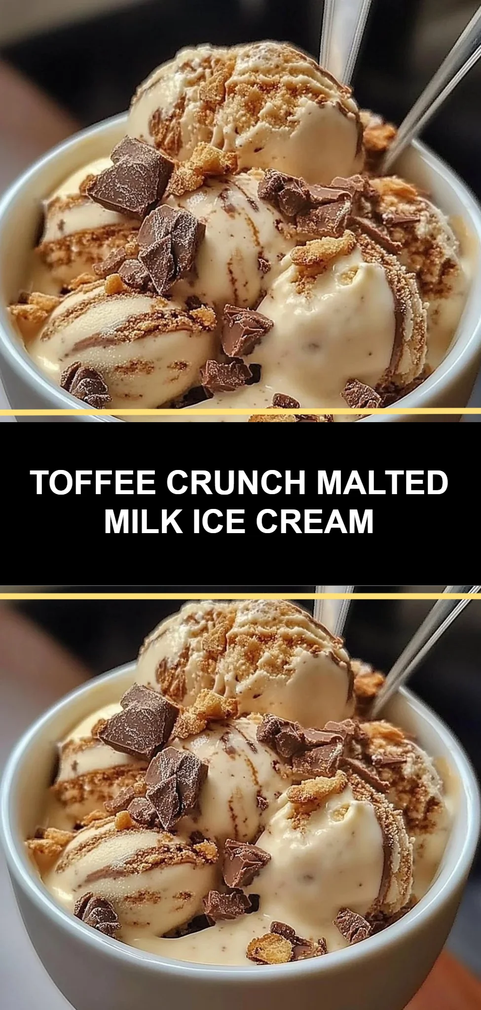 Toffee Crunch Malted Milk Ice Cream