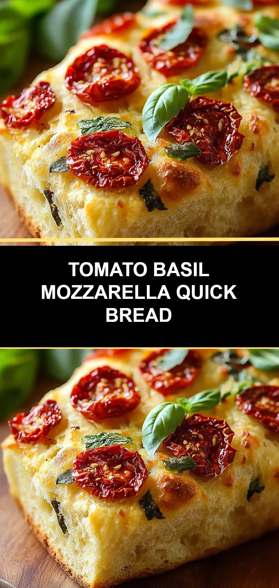 Tomato Basil Mozzarella Quick Bread
