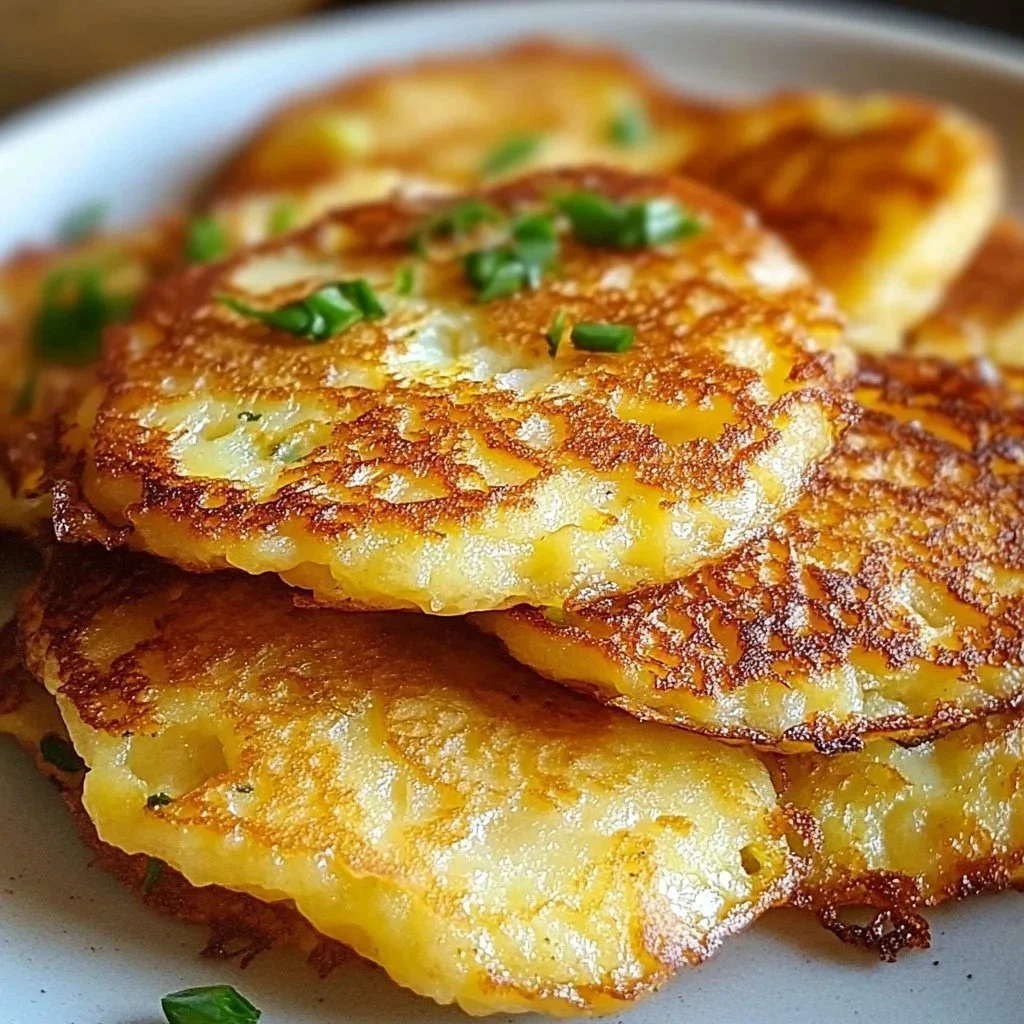 Plate of traditional German potato pancakes served with applesauce and sour cream
