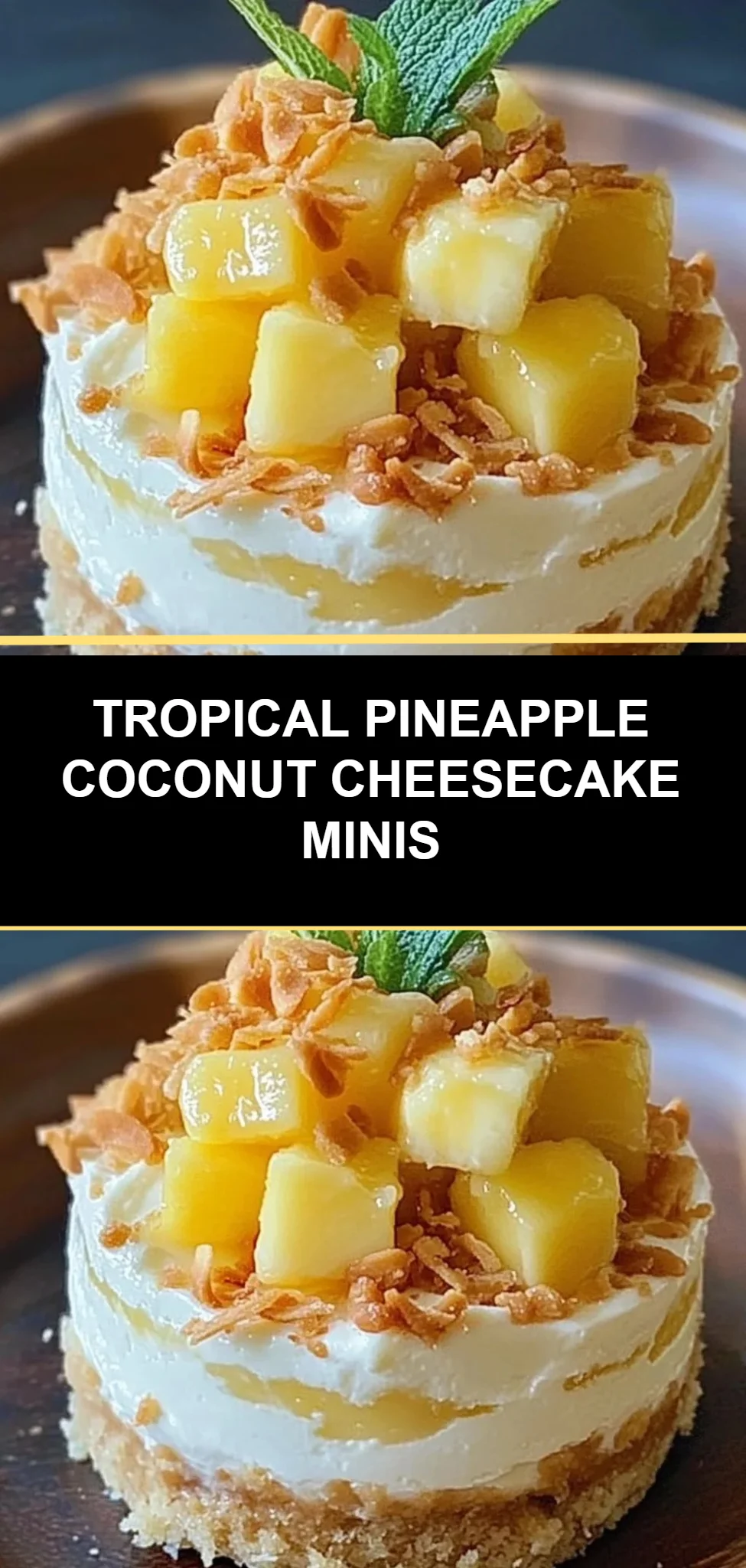 Tropical Pineapple Coconut Cheesecake Minis