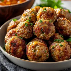 Delicious keto meatballs cooked in an air fryer, perfect for a low-carb diet