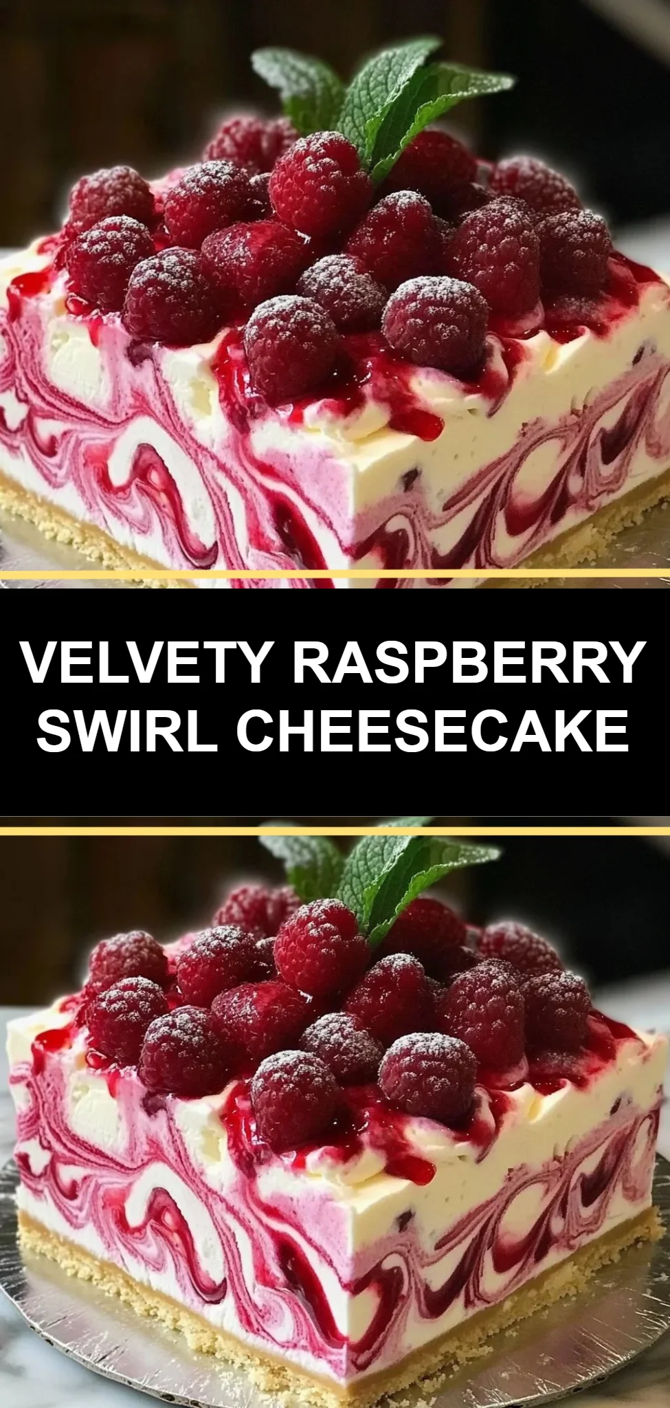 Velvety Raspberry Swirl Cheesecake
