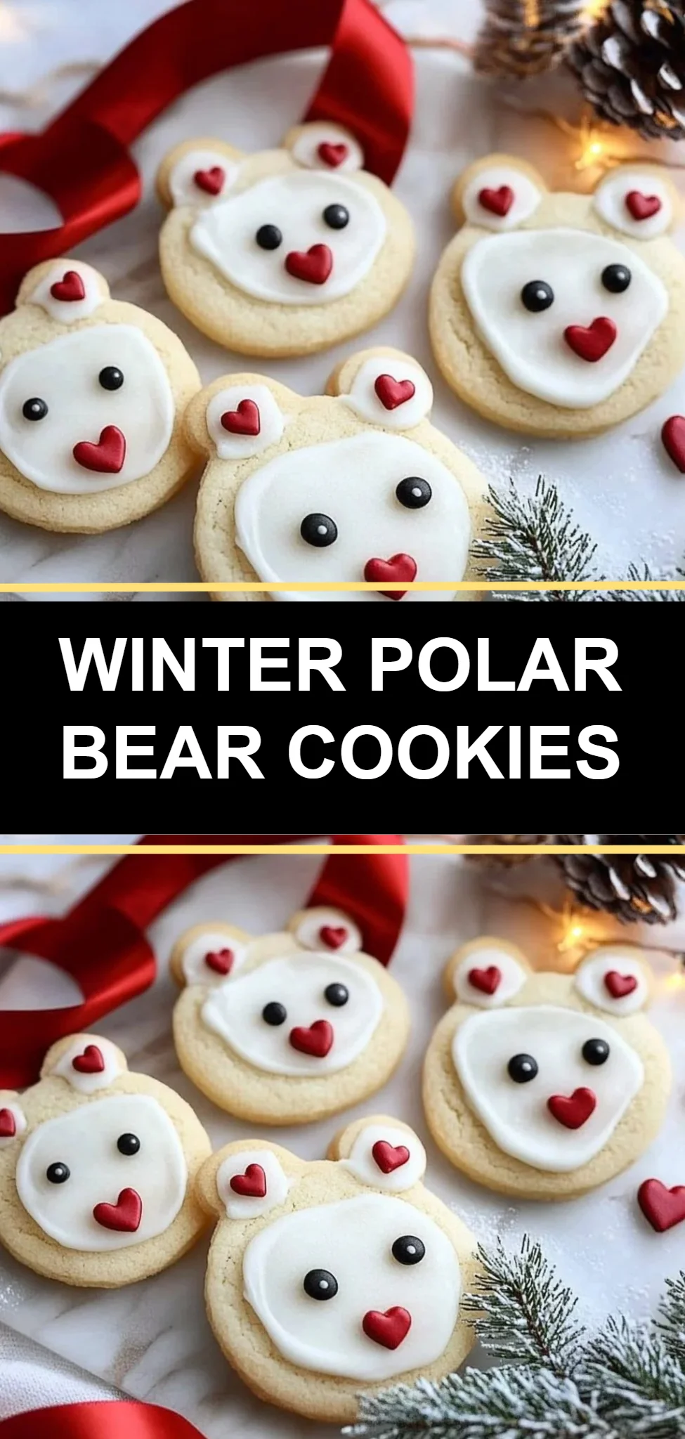 Winter Polar Bear Cookies